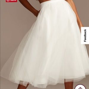 Davids bridal Tulle midi skirt with pockets